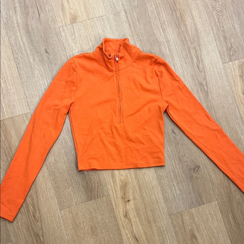 Aritzia sunday best Orange Zip-Up Sweatshirt